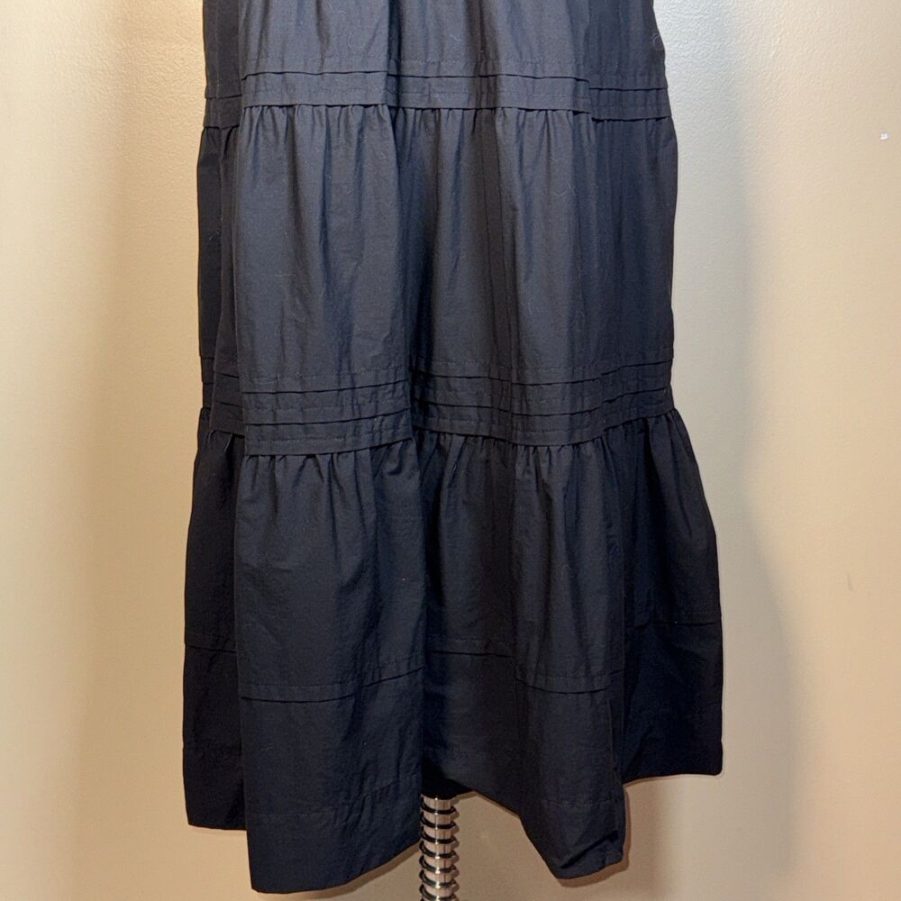 Anthropologie Somerset Tiered Maxi Dress Black Sz Medium Petite Short Sleeve - Picture 3 of 6